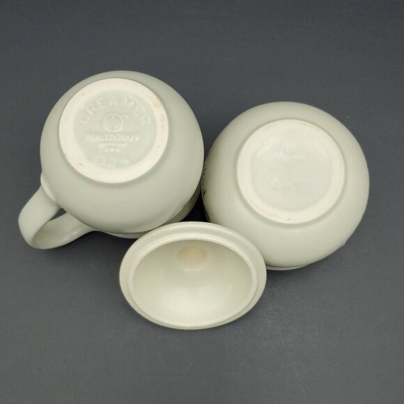 Pfaltzgraff Heirloom Creamer & Sugar Bowl with Lid Gray White Floral Creamer Set - Picture 3 of 12